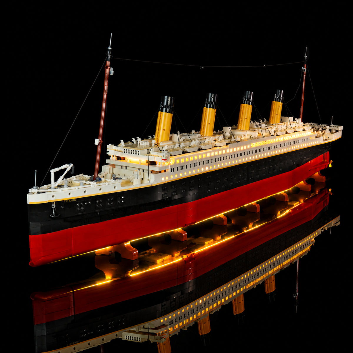 Bright My Bricks premium LED light kit for LEGO® Icons Titanic #10294 — showcase lighting view