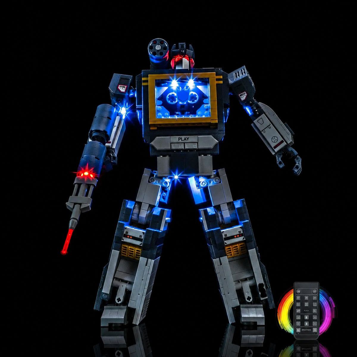 LEGO® Icons Transformers: Soundwave #10358 — display lighting in a dark room (DIY LED light kit)