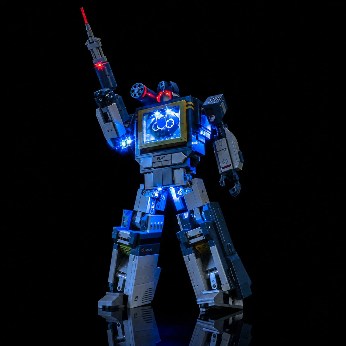 LEGO® Icons Transformers: Soundwave #10358 — display lighting in a dark room (LED lights)