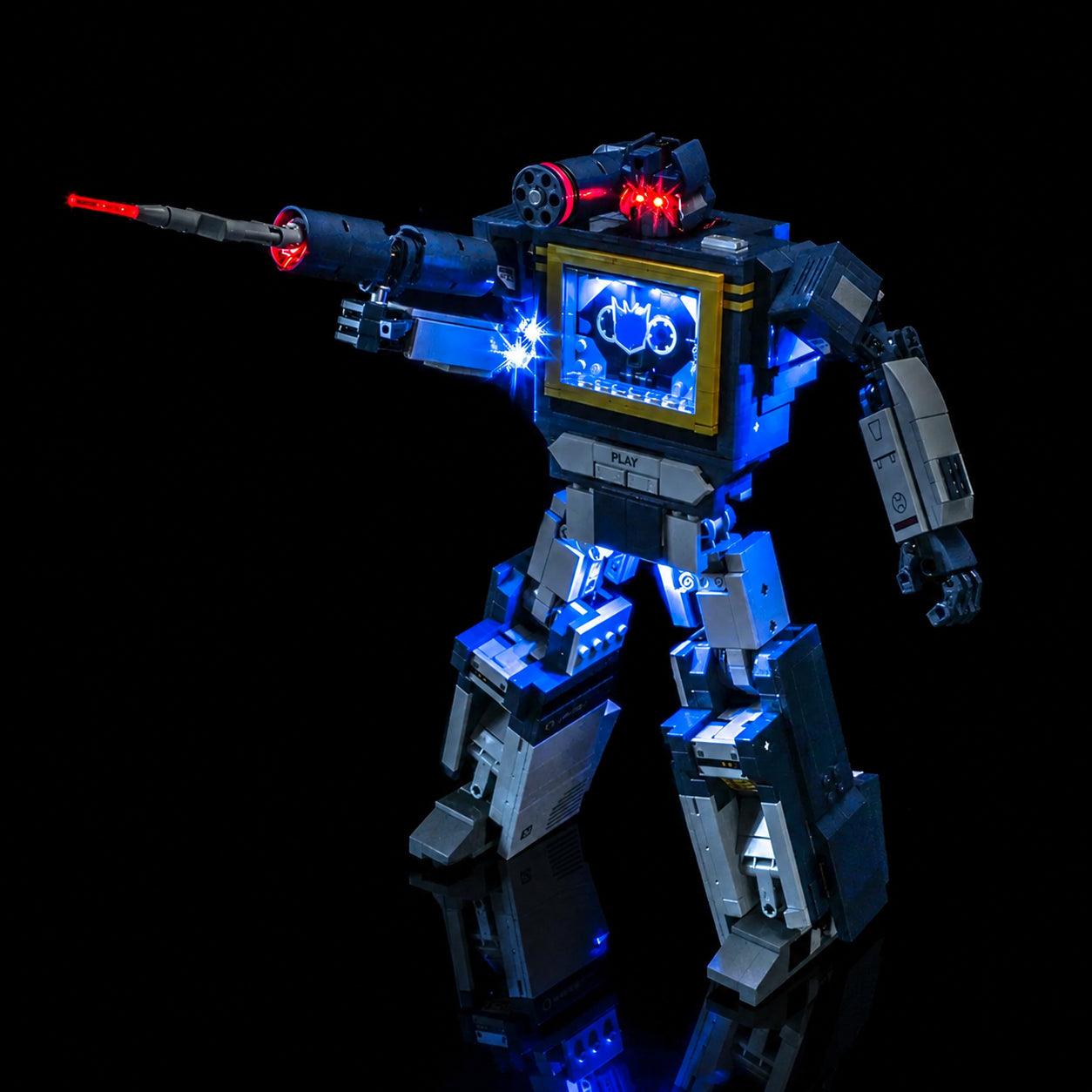 LEGO® Icons Transformers: Soundwave #10358 — night-mode display glow (DIY LED light kit)