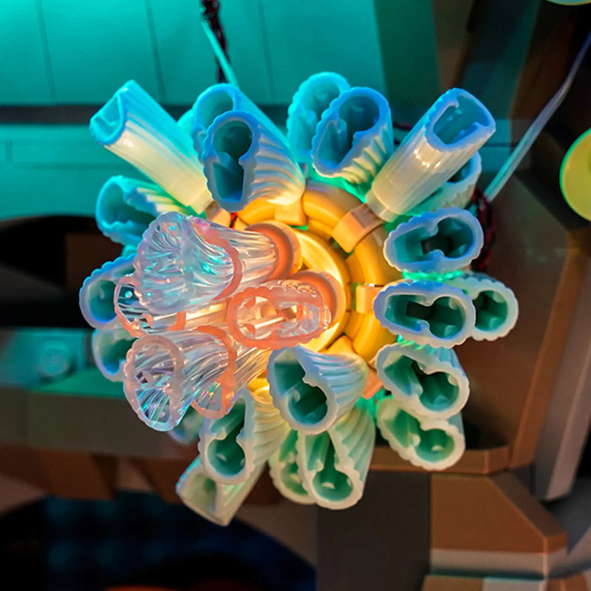 warm LED glow detail: Bright My Bricks LED light kit for LEGO® Icons Tropical Aquarium #10366