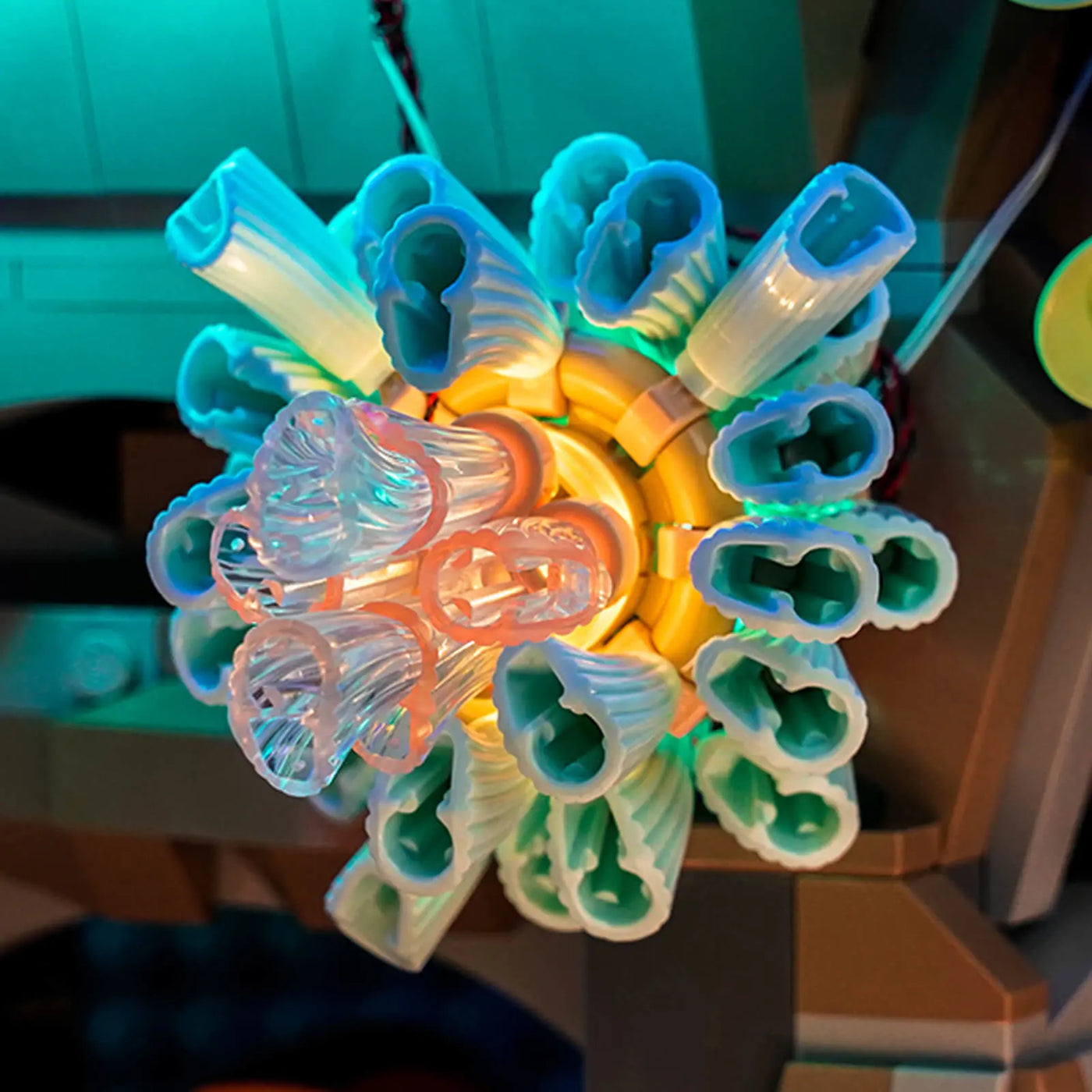 warm LED glow detail: Bright My Bricks LED light kit for LEGO® Icons Tropical Aquarium #10366