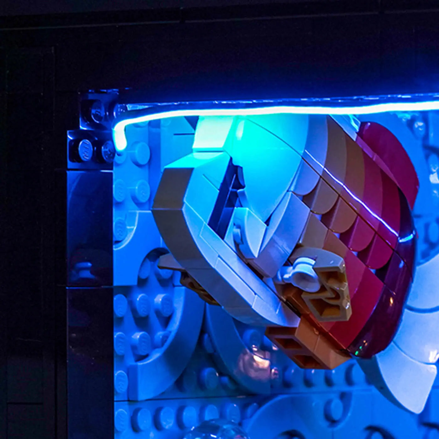 LEGO® Icons Tropical Aquarium #10366 — illuminated at night (LED light kit)