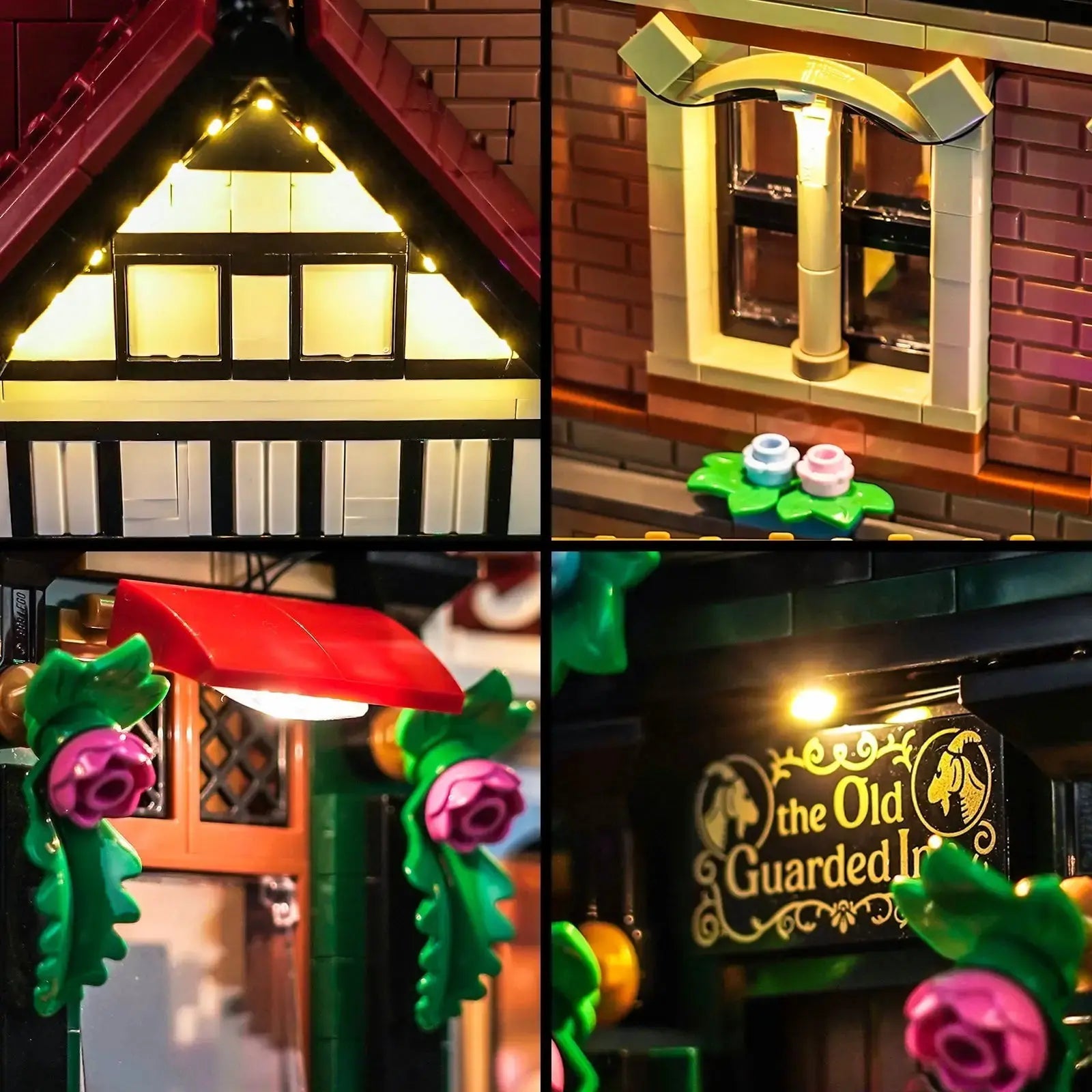 LEGO Icons Tudor Corner #10350 LED lighting detail