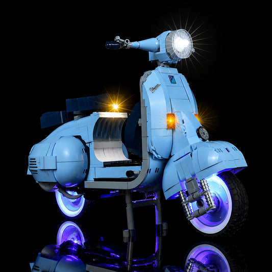close-up of the LED lighting detail: Bright My Bricks LED lights for LEGO® Icons Vespa 1225 #10298