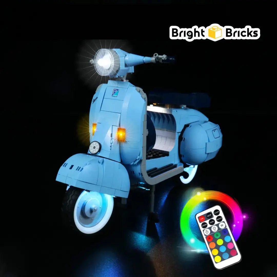 LEGO Icons Vespa 1225 #10298 with LED lights installed