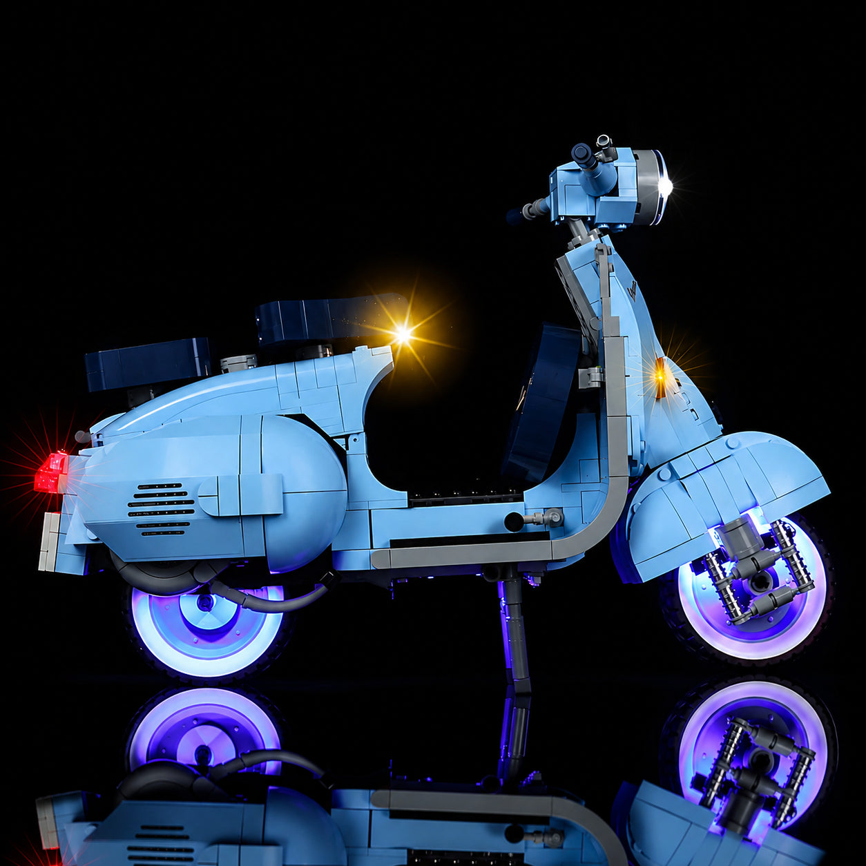Bright My Bricks premium LED light kit for LEGO® Icons Vespa 1225 #10298 — showcase lighting view