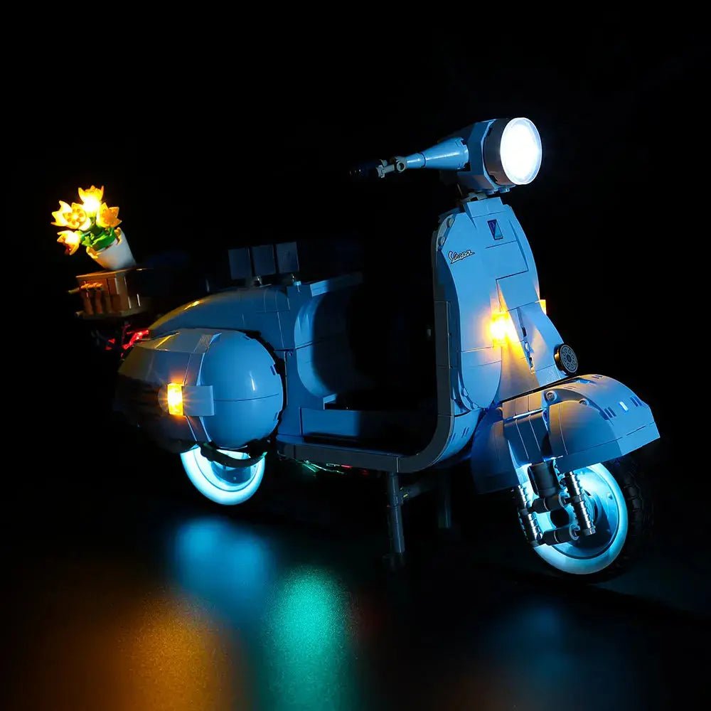 LED lights bring LEGO Icons Vespa 1225 #10298 to life