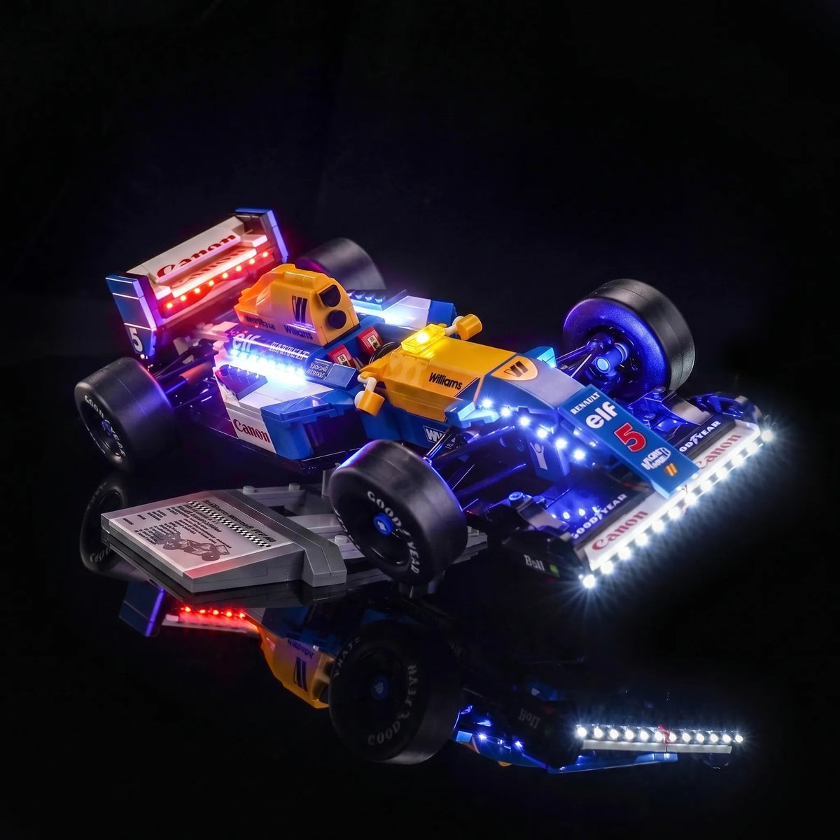 light kit for LEGO® Icons Williams Racing FW14B & Nigel Mansell #10353, lighting effect on the build