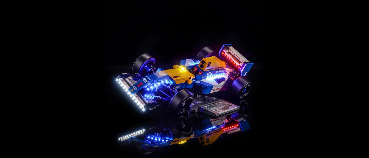 Light Kit for LEGO® Icons Williams Racing FW14B & Nigel Mansell #10353 — lit with the LED light kit
