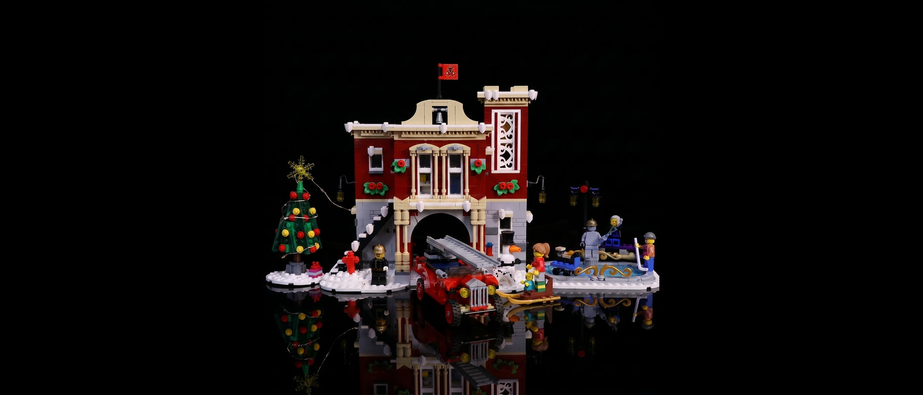 Kit LED pour LEGO® La caserne des pompiers du village d'hiver #10263 — standard build, without the LED light kit