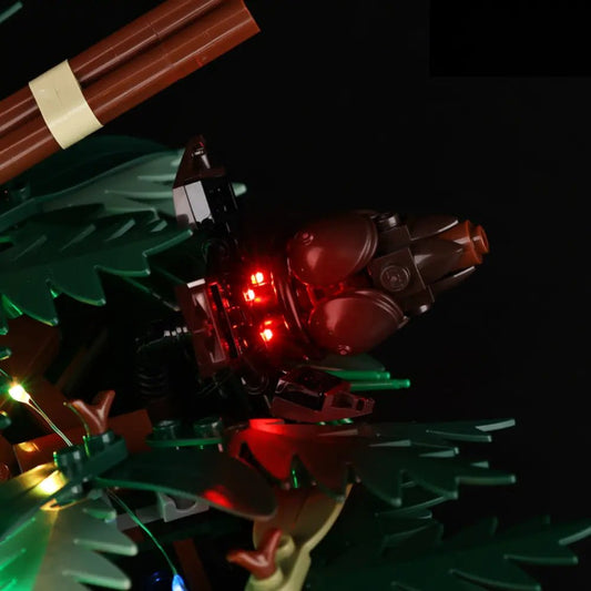 Bright My Bricks DIY LED light kit for LEGO® Icons Wreath #10340 — illuminated at night