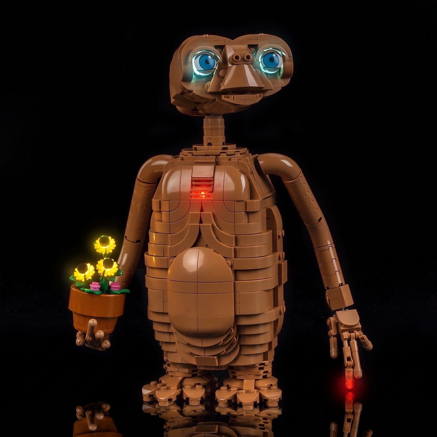 Bright My Bricks LED light kit for LEGO® Ideas E.T. the Extra-Terrestrial #21370 — ambient LED glow across the build