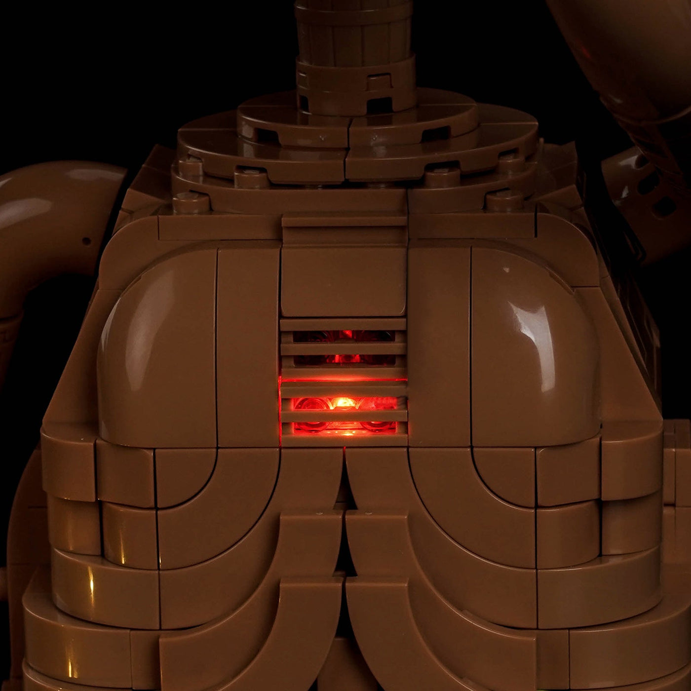 LED lights for LEGO® Ideas E.T. the Extra-Terrestrial #21370, close-up of the LED lighting detail