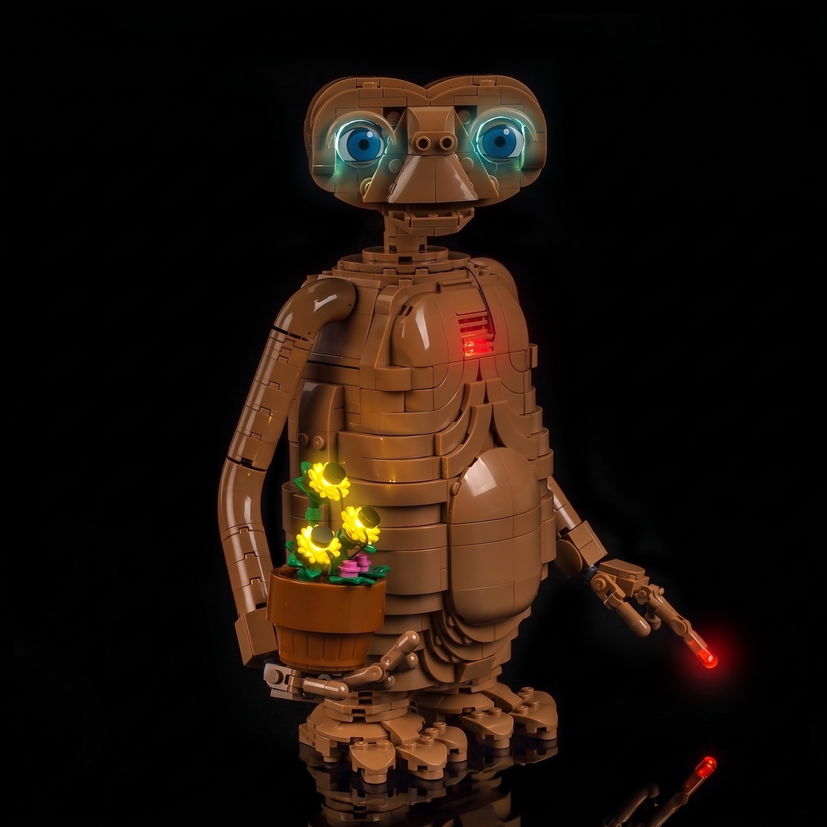 light kit for LEGO® Ideas E.T. the Extra-Terrestrial #21370, illuminated at night
