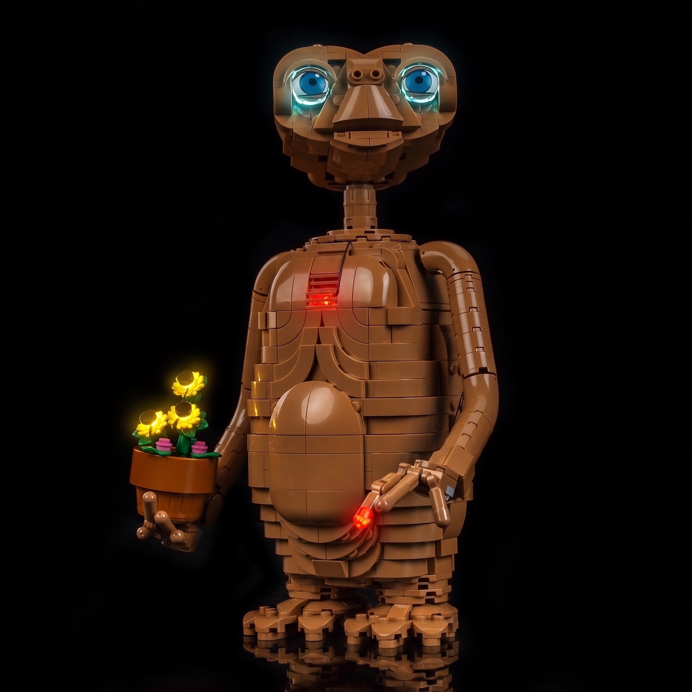 LED kit powered on: Bright My Bricks LED lighting kit for LEGO® Ideas E.T. the Extra-Terrestrial #21370