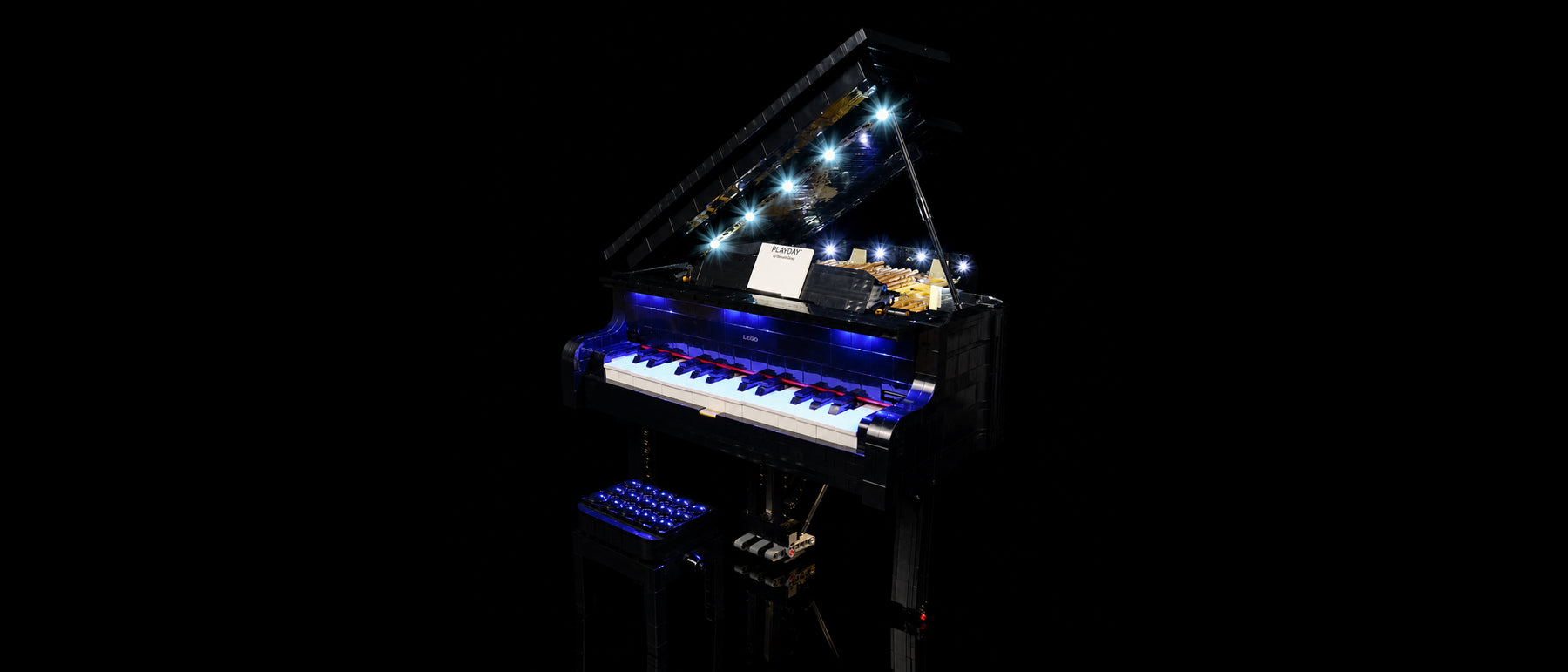 LED-Beleuchtungsset für LEGO® Konzertflügel #21323 — lit with the LED light kit