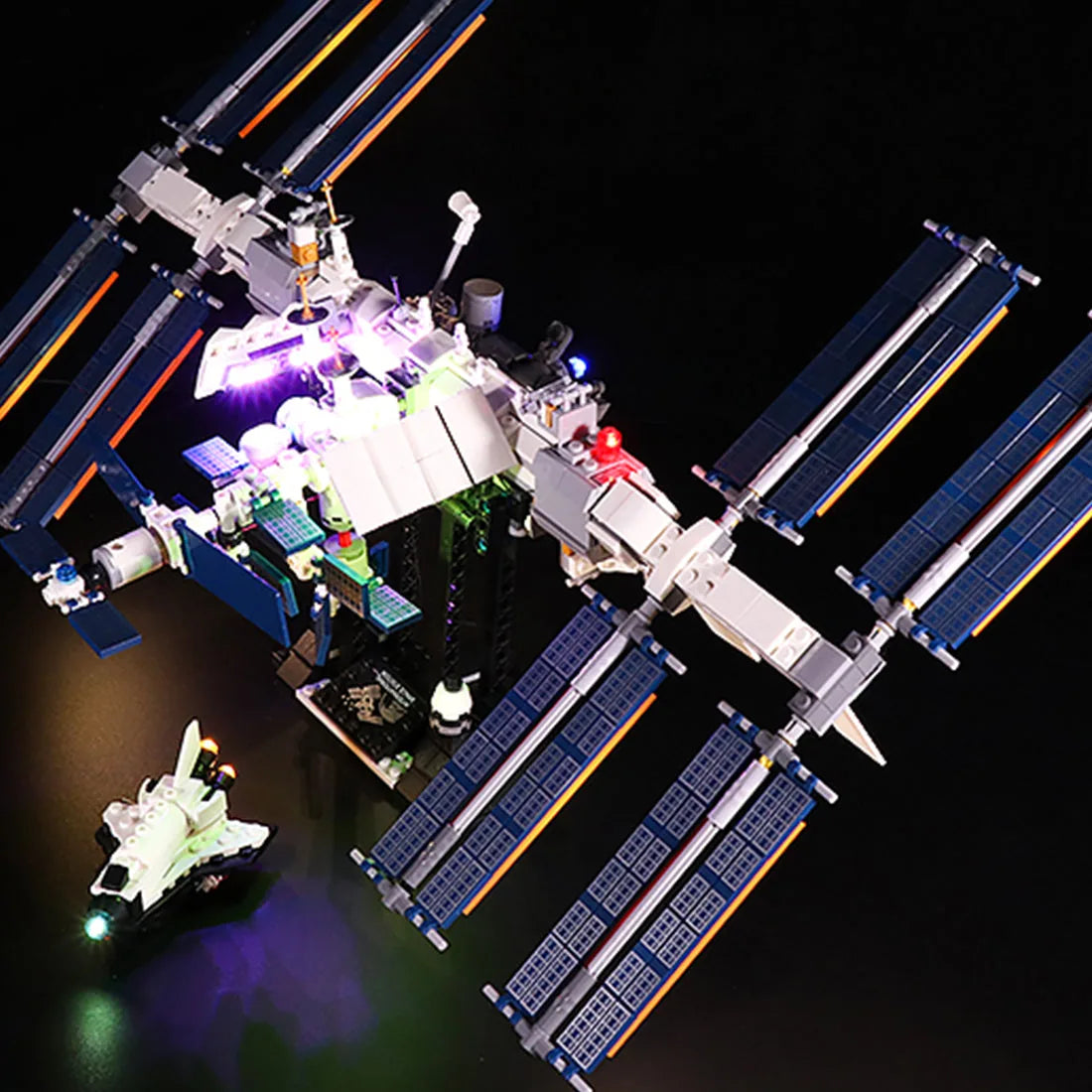 LED lights for LEGO® Ideas International Space Station #21321, lighting effect on the build