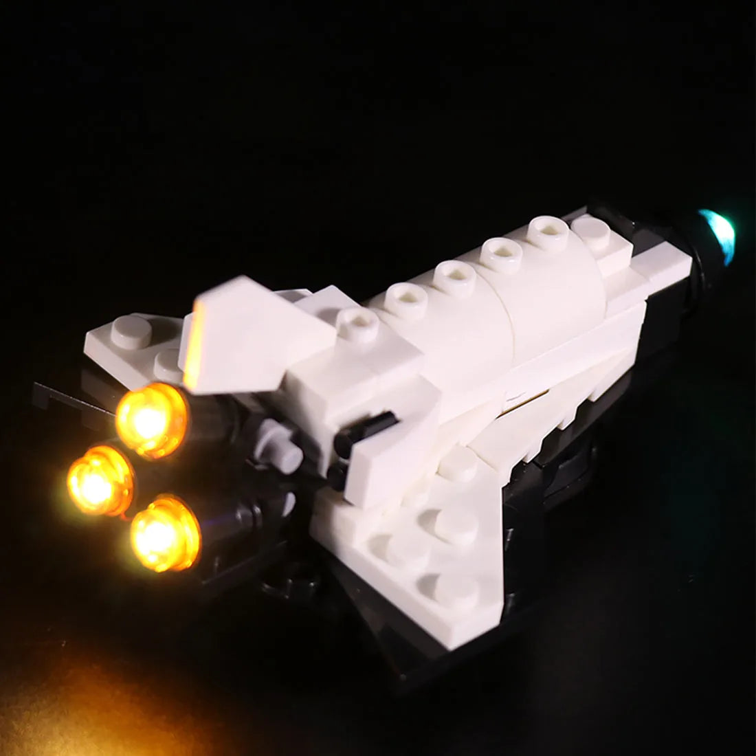 LEGO® Ideas International Space Station #21321 close-up of the LED lighting detail, with the display light kit