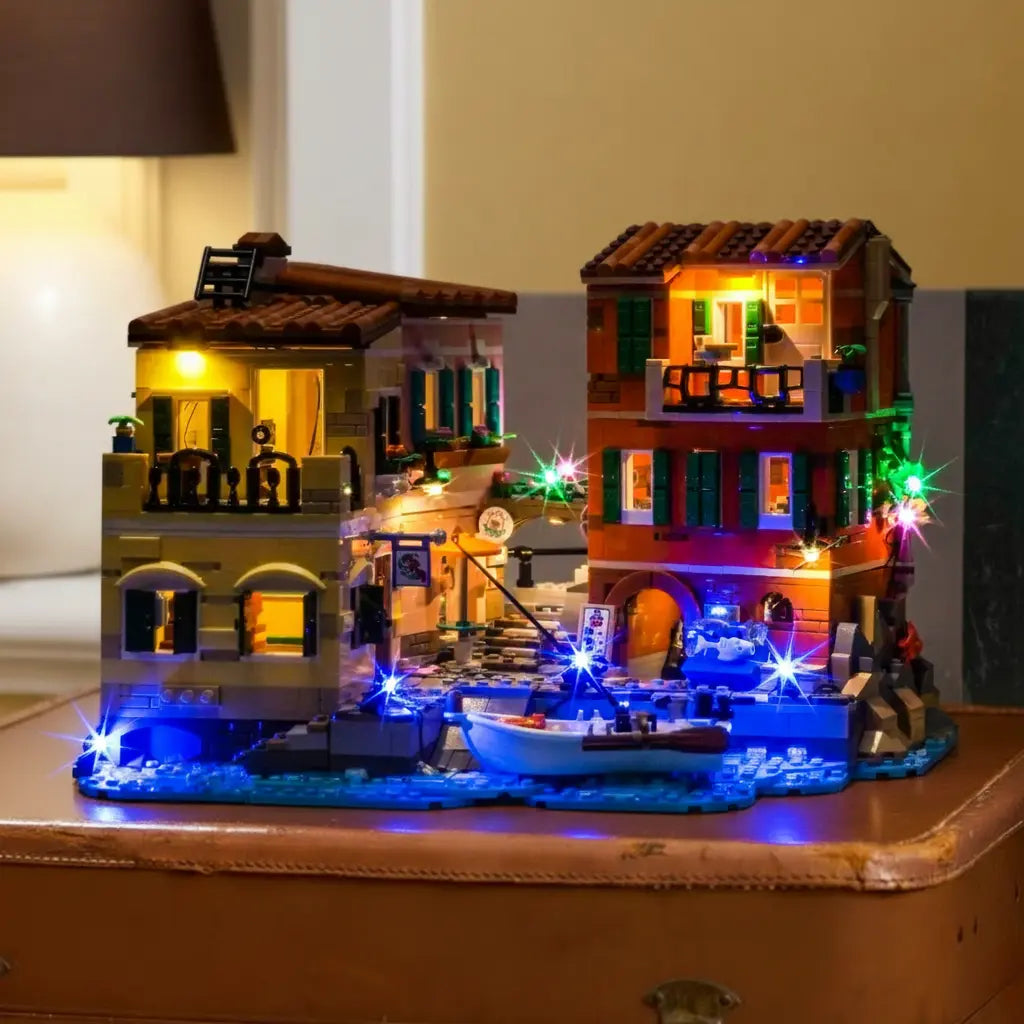 night-mode display glow: Bright My Bricks LED light kit for LEGO® Ideas Italian Riviera #21359