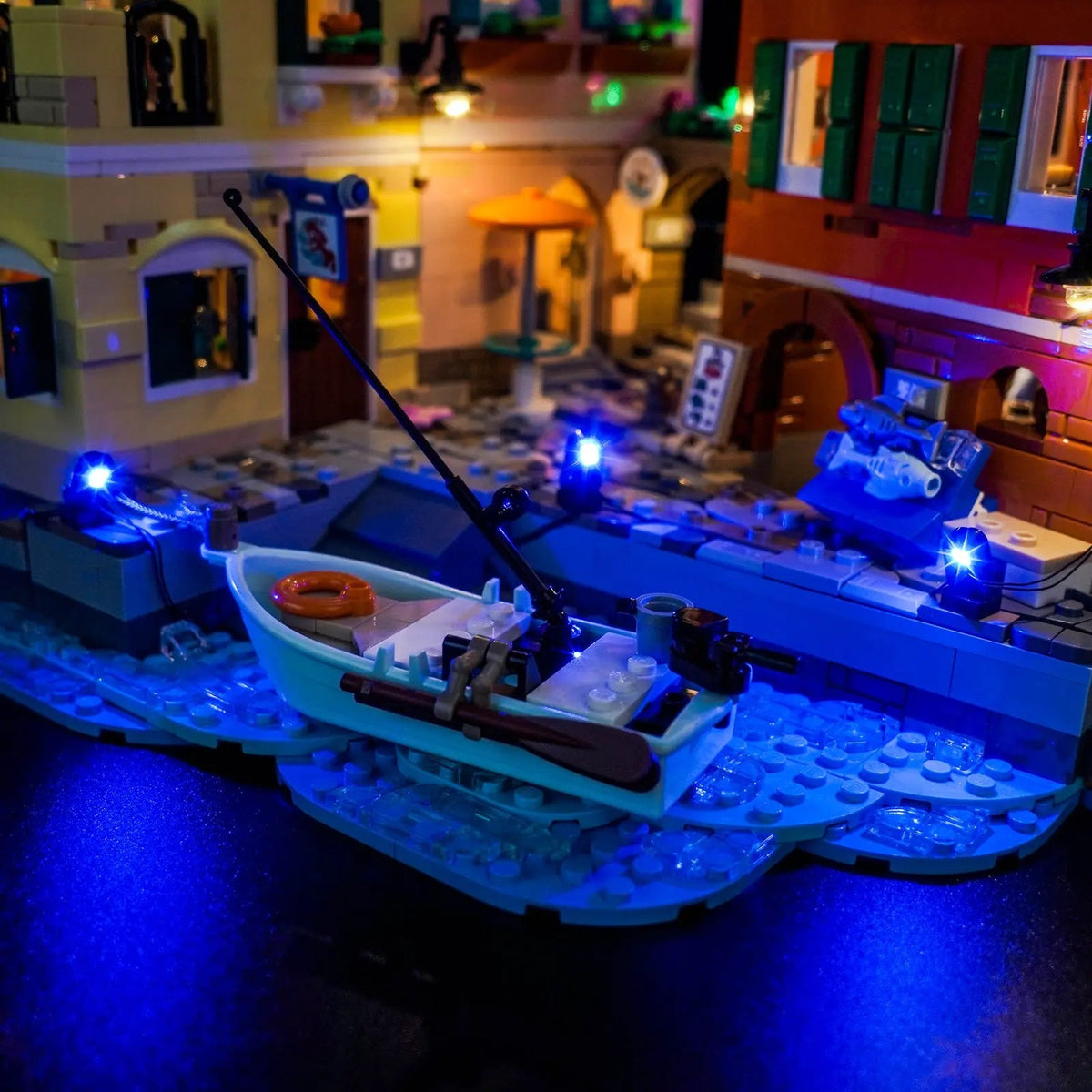 Bright My Bricks display light kit for LEGO® Ideas Italian Riviera #21359 — night-mode display glow