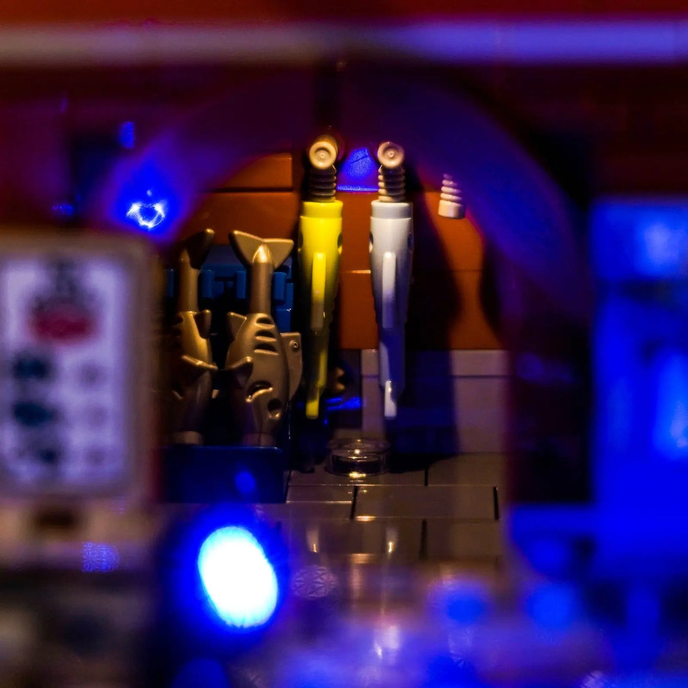 LEGO® Ideas Italian Riviera #21359 — brightened interior detail (display light kit)