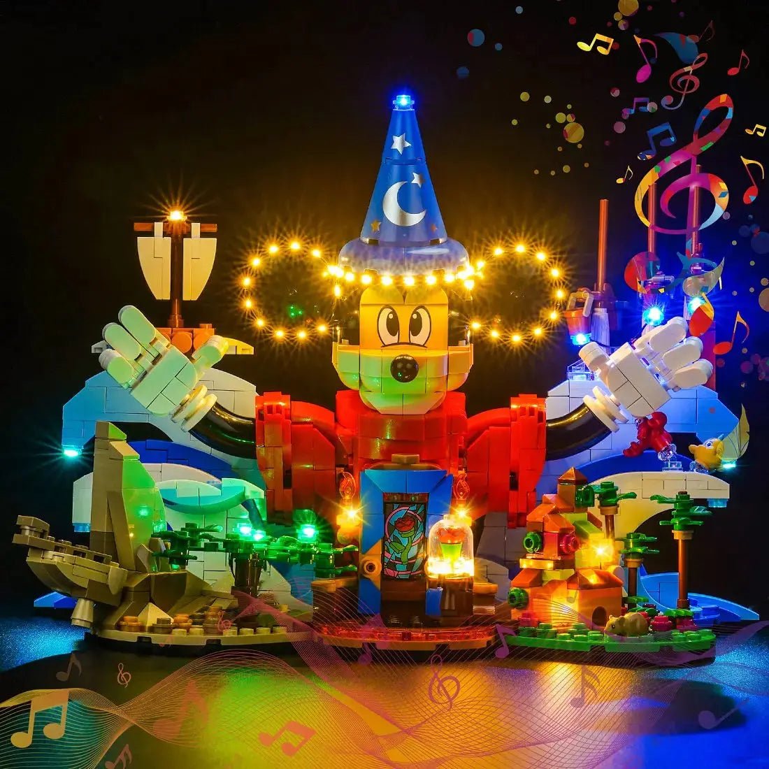 LEGO Ideas Magic of Disney #21352 with LED lights installed