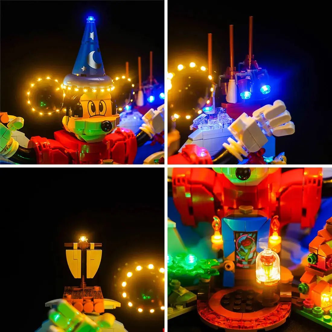 LEGO Ideas Magic of Disney #21352 lit up - front angle