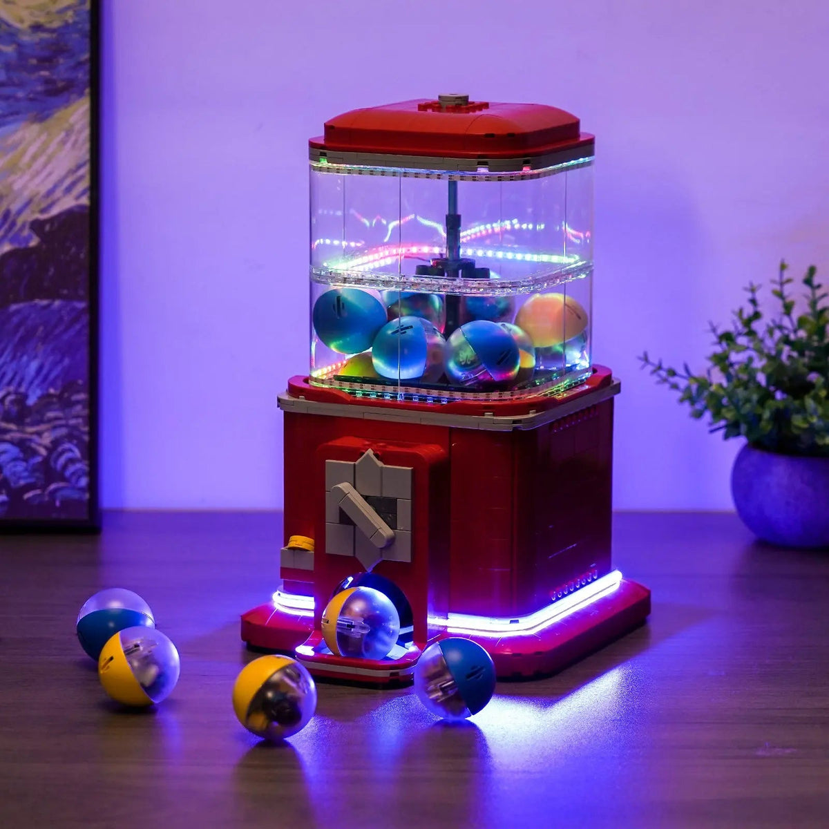 premium LED light kit for LEGO® Ideas Minifigure Vending Machine #21358, night-mode display glow