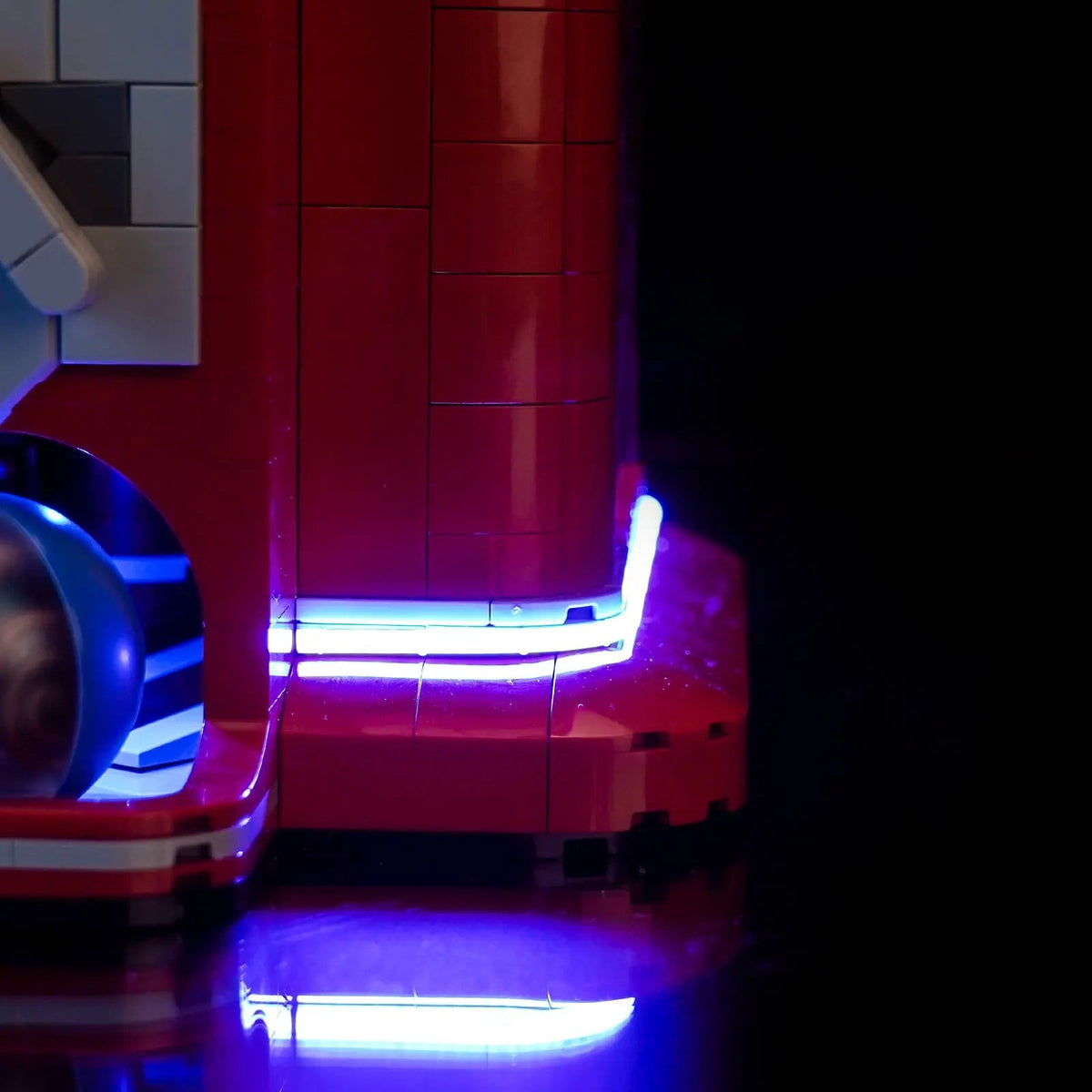 custom LED lighting for LEGO® Ideas Minifigure Vending Machine #21358, installed and glowing