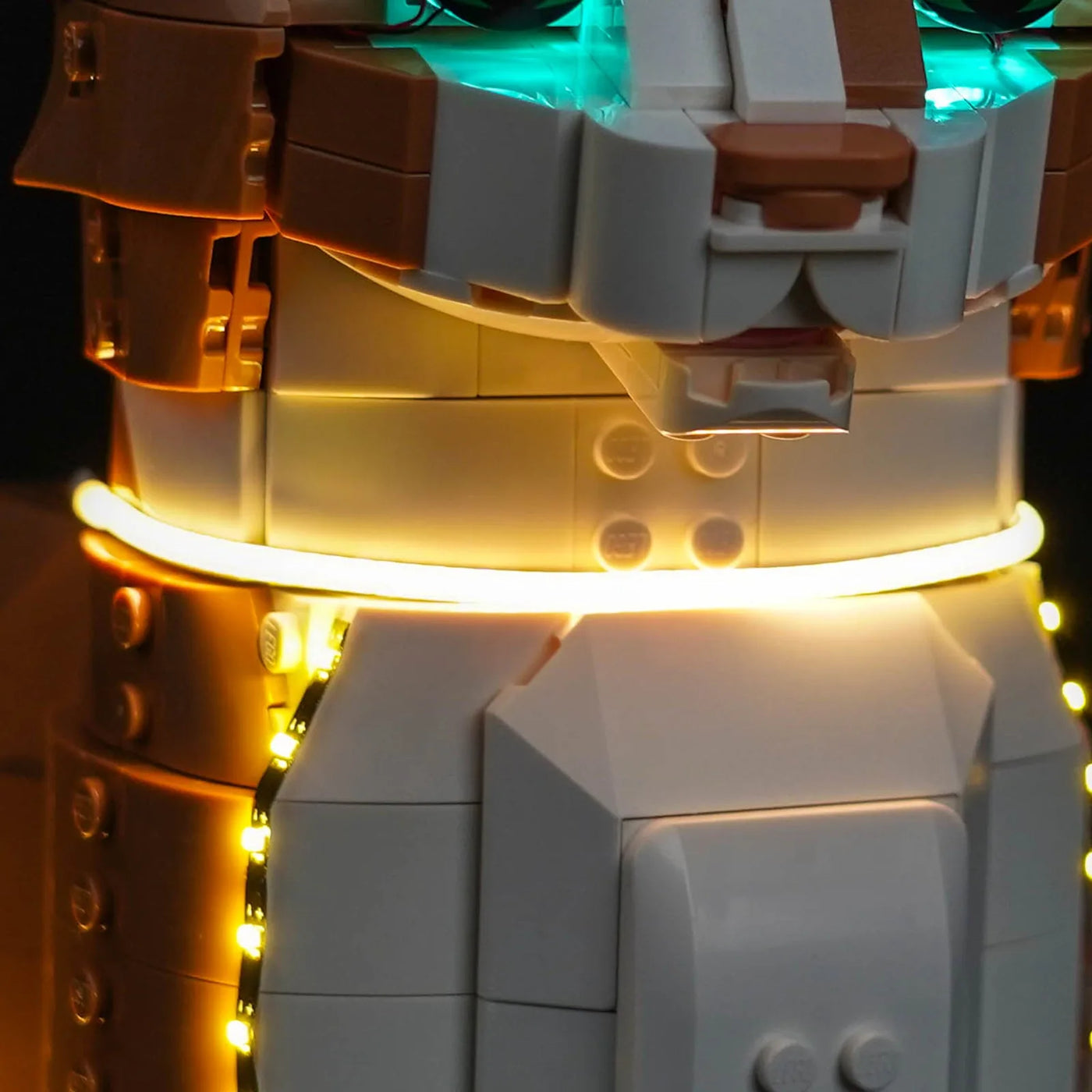 Bright My Bricks LED lighting kit for LEGO® Ideas Orange Cat #21376 — installed and glowing