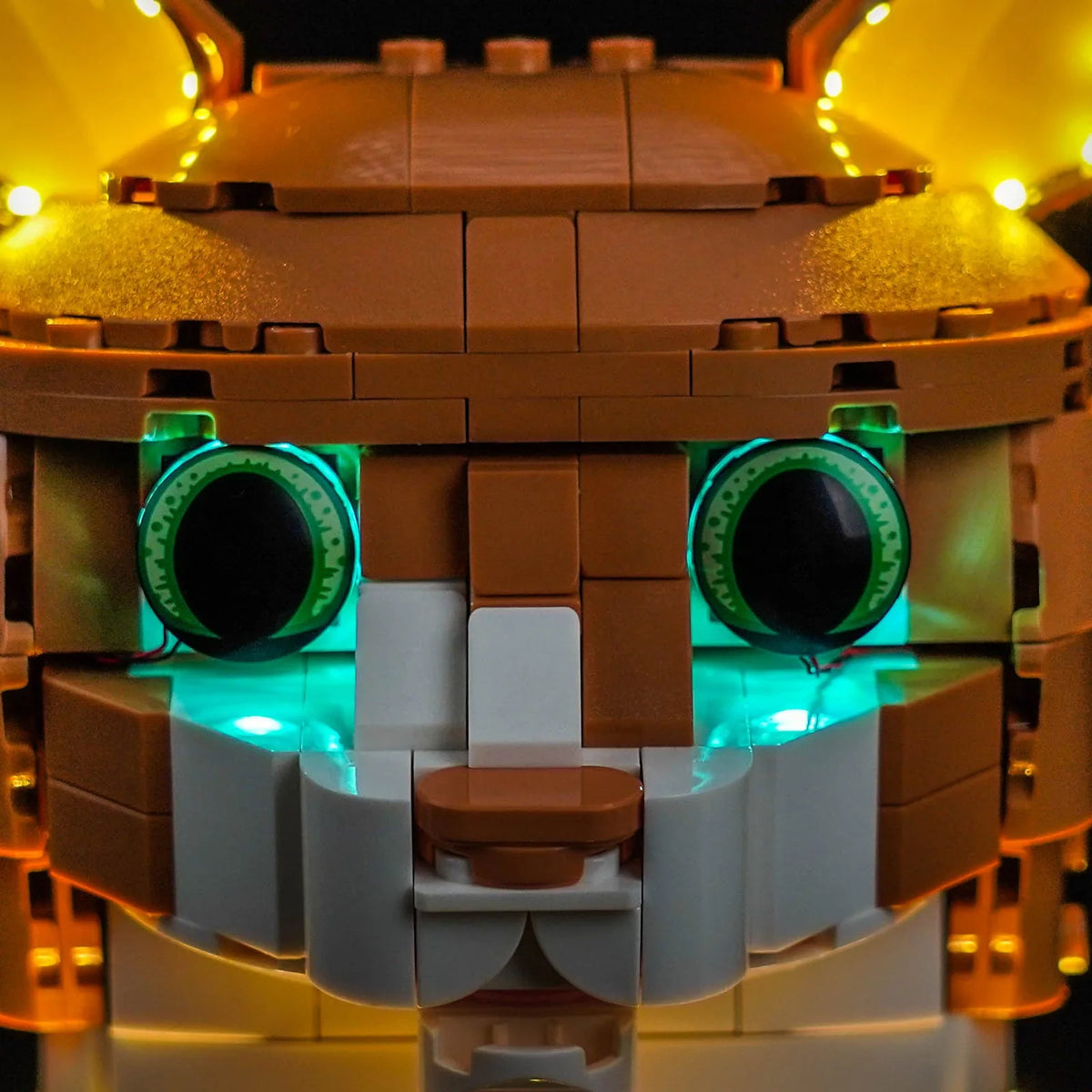 LED lights for LEGO® Ideas Orange Cat #21376, display lighting in a dark room