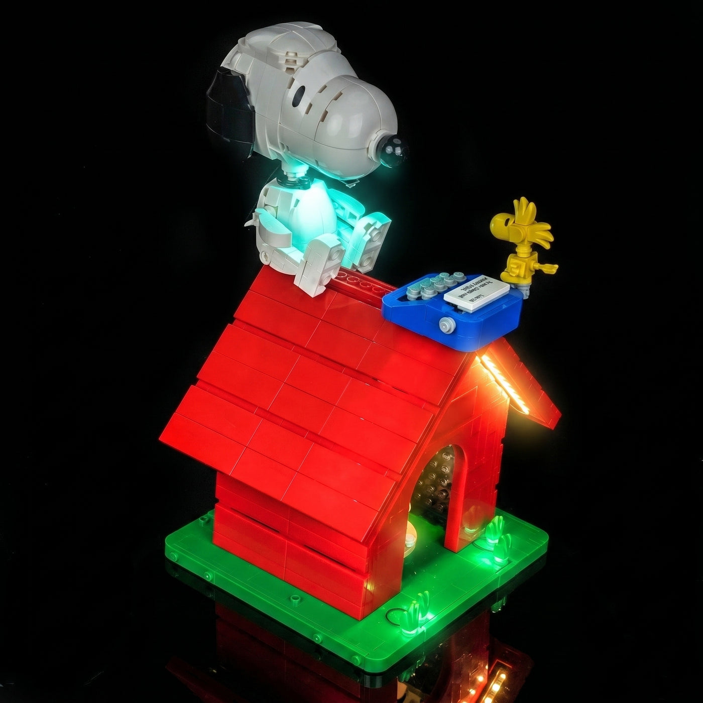 Bright My Bricks light kit for LEGO® Ideas Peanuts Snoopy's Doghouse #21368 — installed and glowing