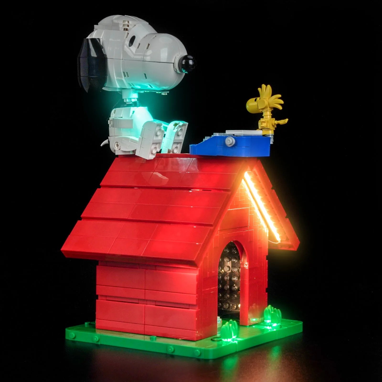 LED lights bring LEGO Ideas Peanuts Snoopy's Doghouse #21368 to life
