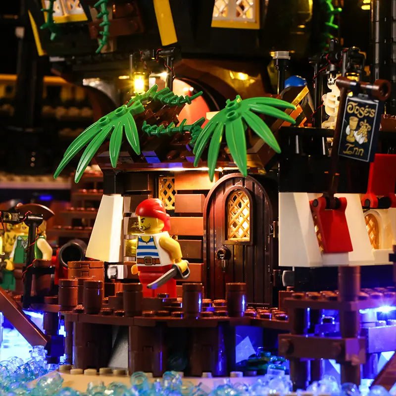 showcase lighting view: Bright My Bricks DIY LED light kit for LEGO® Ideas Pirates of Barracuda Bay #21322
