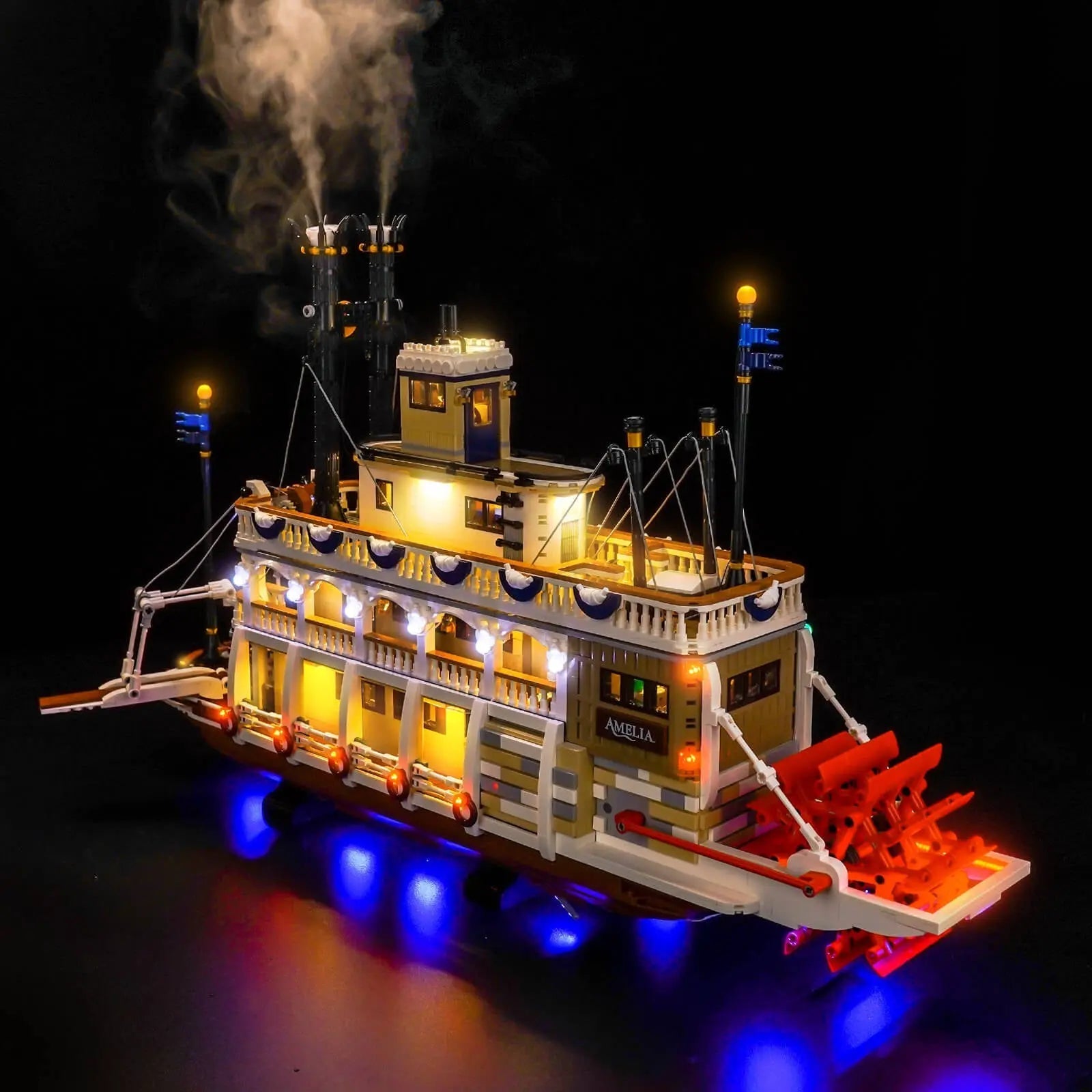 premium LED light kit for LEGO® Ideas River Steamboat #21356, night-mode display glow