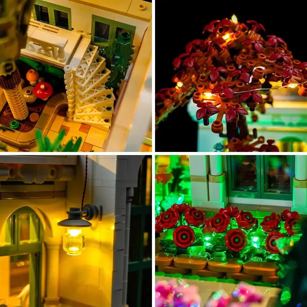 LEGO® Ideas The Botanical Garden #21353 — LED strips and bricks detail (light kit)