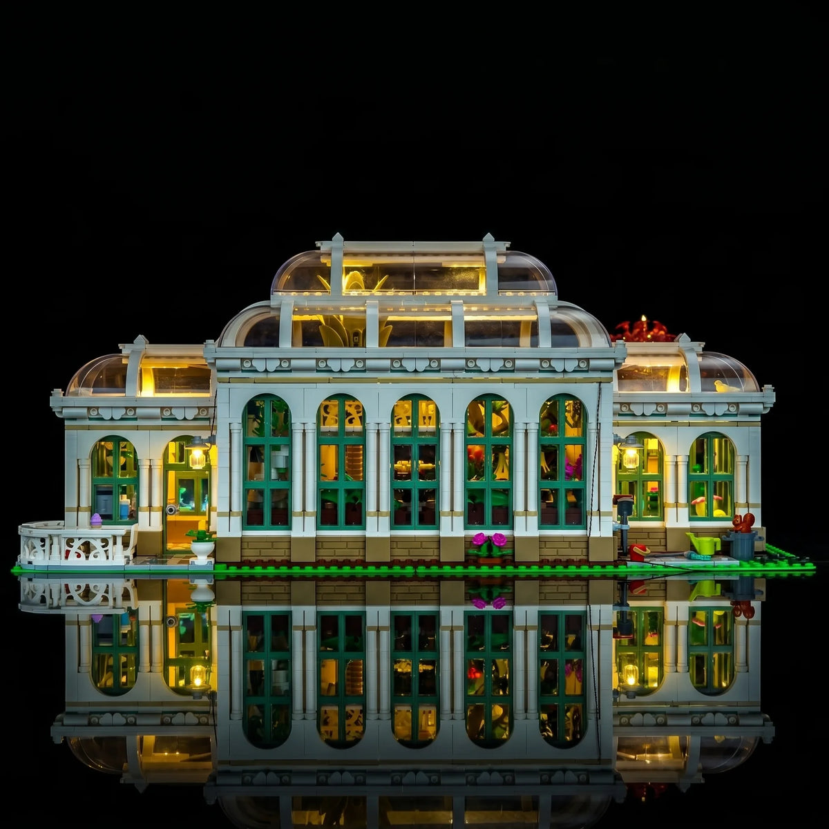 Bright My Bricks premium LED light kit for LEGO® Ideas The Botanical Garden #21353 — warm LED glow detail