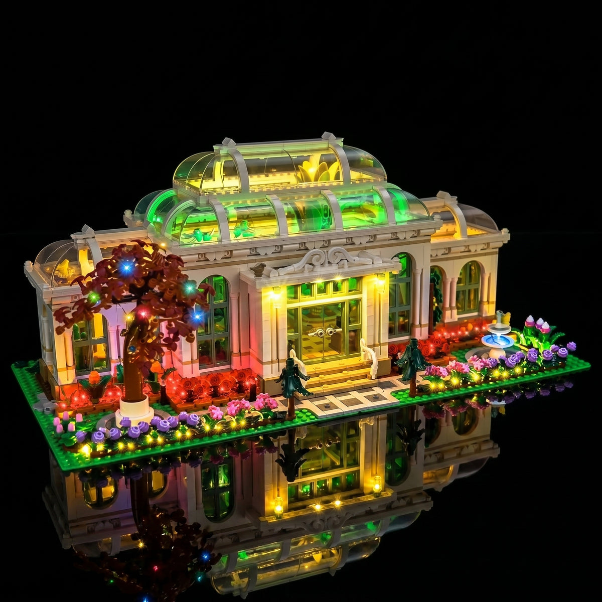 Bright My Bricks premium LED light kit for LEGO® Ideas The Botanical Garden #21353 — warm LED glow detail
