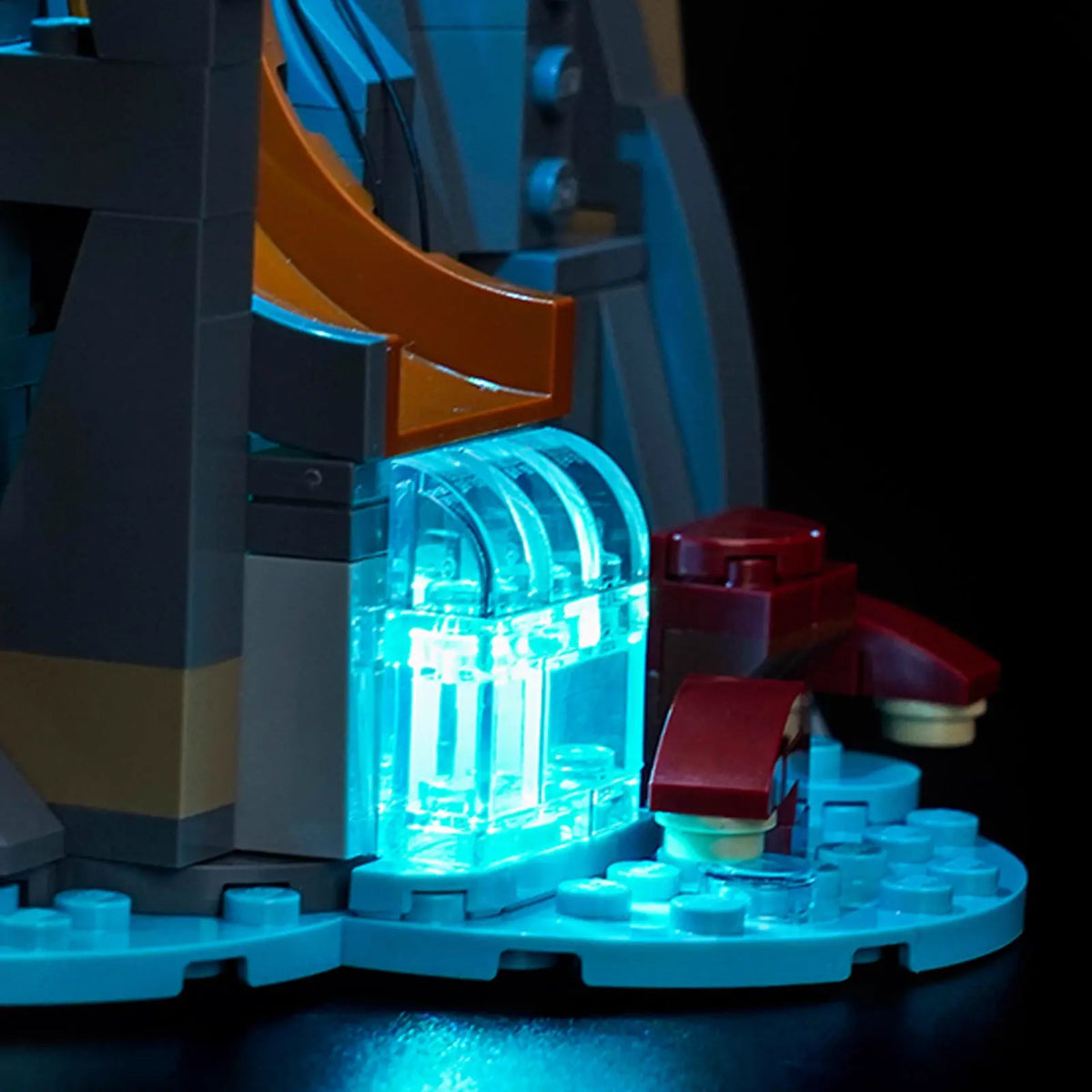 light kit for LEGO® Ideas The Goonies #21363, side angle with lights on