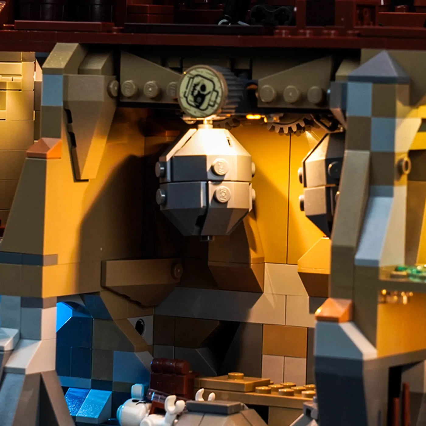 LEGO® Ideas The Goonies #21363 before-and-after lighting, with the light kit