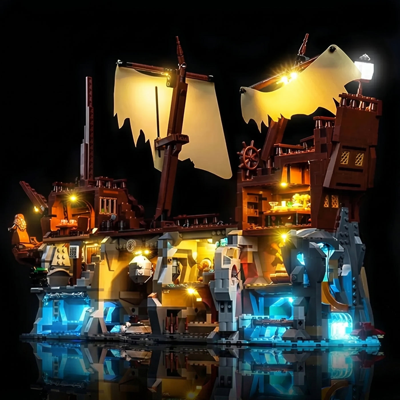 LED light kit for LEGO® Ideas The Goonies #21363, display lighting in a dark room