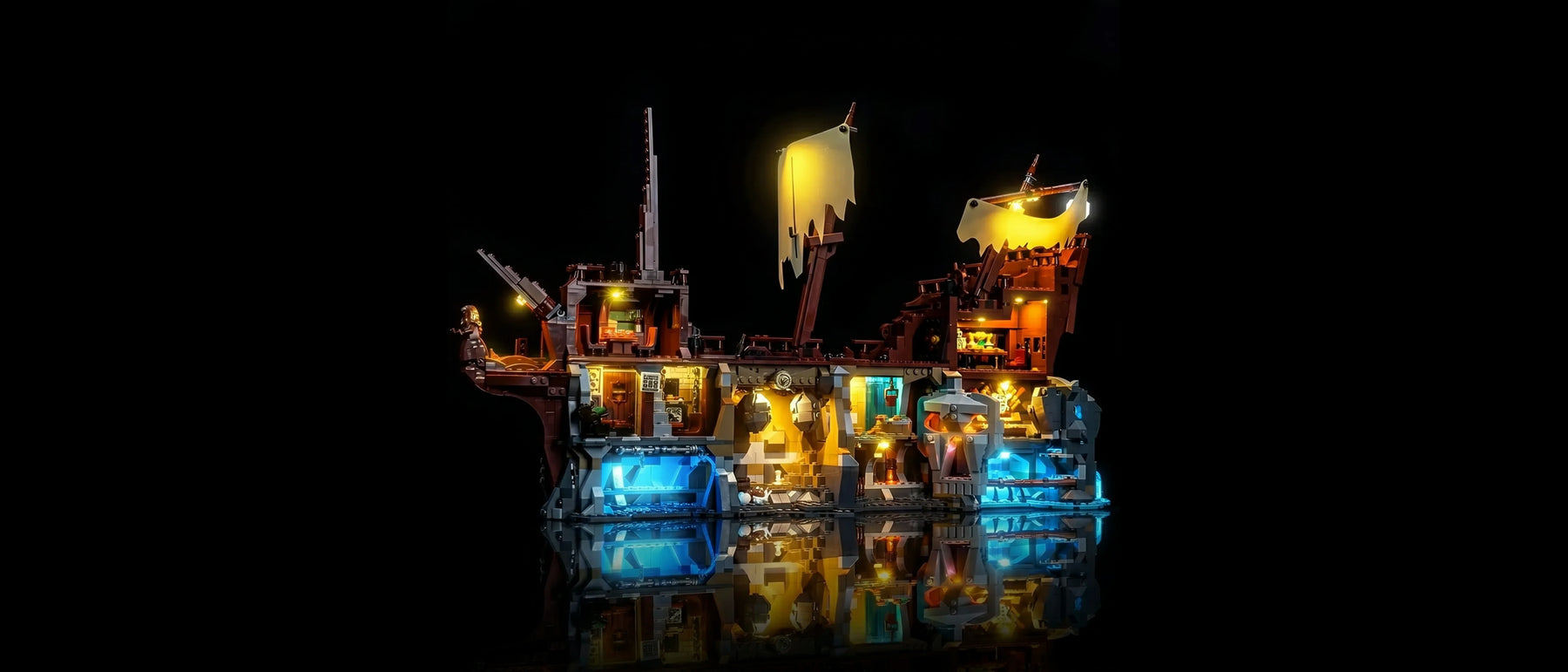 Light Kit for LEGO® Ideas The Goonies™ #21363 — lit with the LED light kit