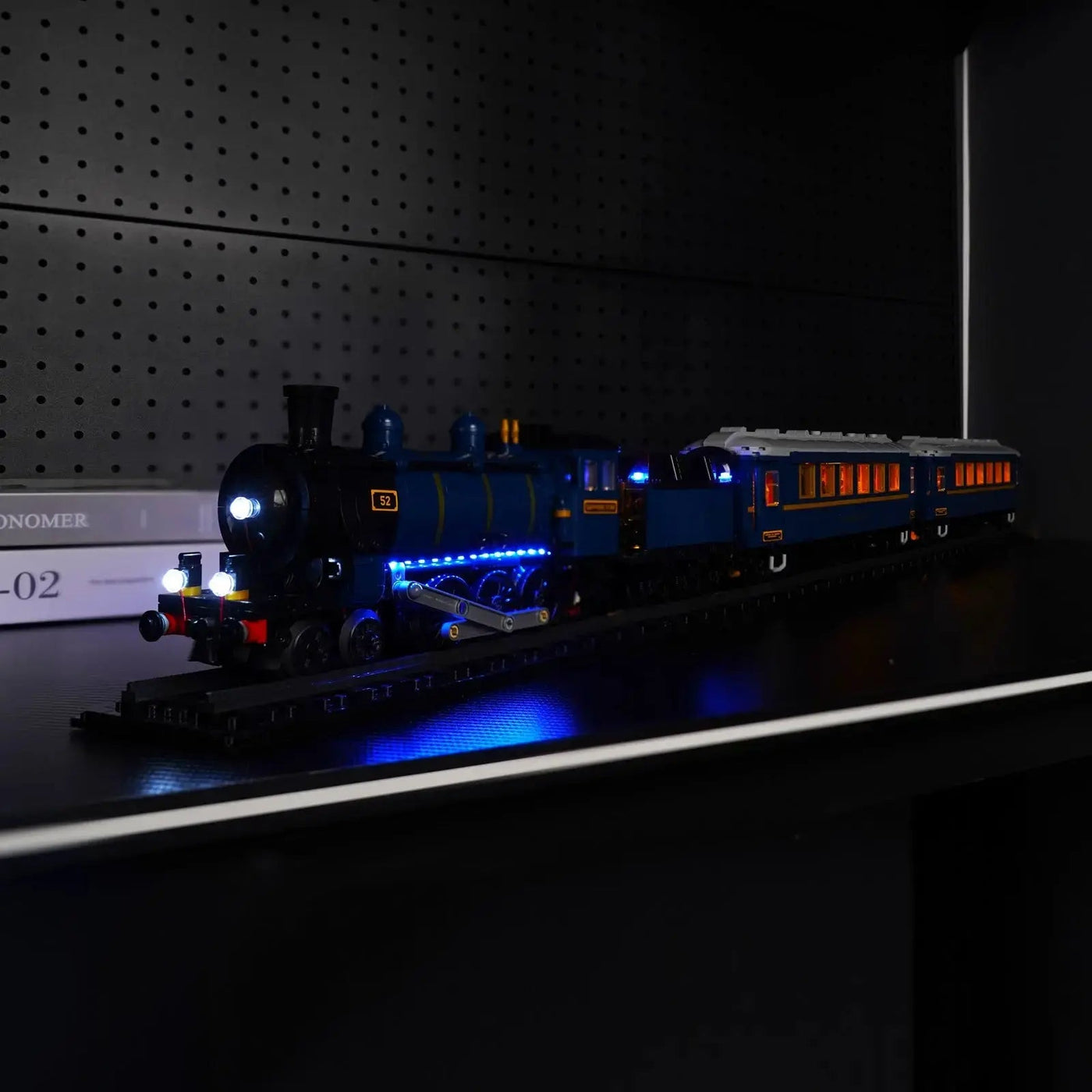 Bright My Bricks LED light kit for LEGO® Ideas The Orient Express Train #21344 — front view fully lit