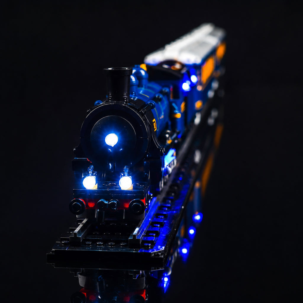Bright My Bricks LED lighting kit for LEGO® Ideas The Orient Express Train #21344 — front view fully lit