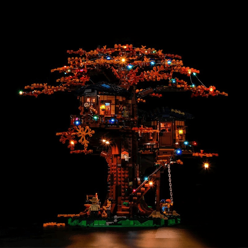 LEGO Ideas Tree House #21318 with LED lights installed