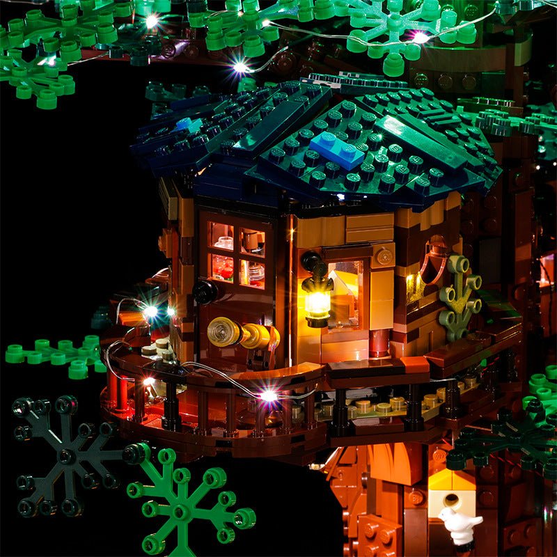Bright My Bricks DIY LED light kit for LEGO® Ideas Tree House #21318 — display lighting in a dark room