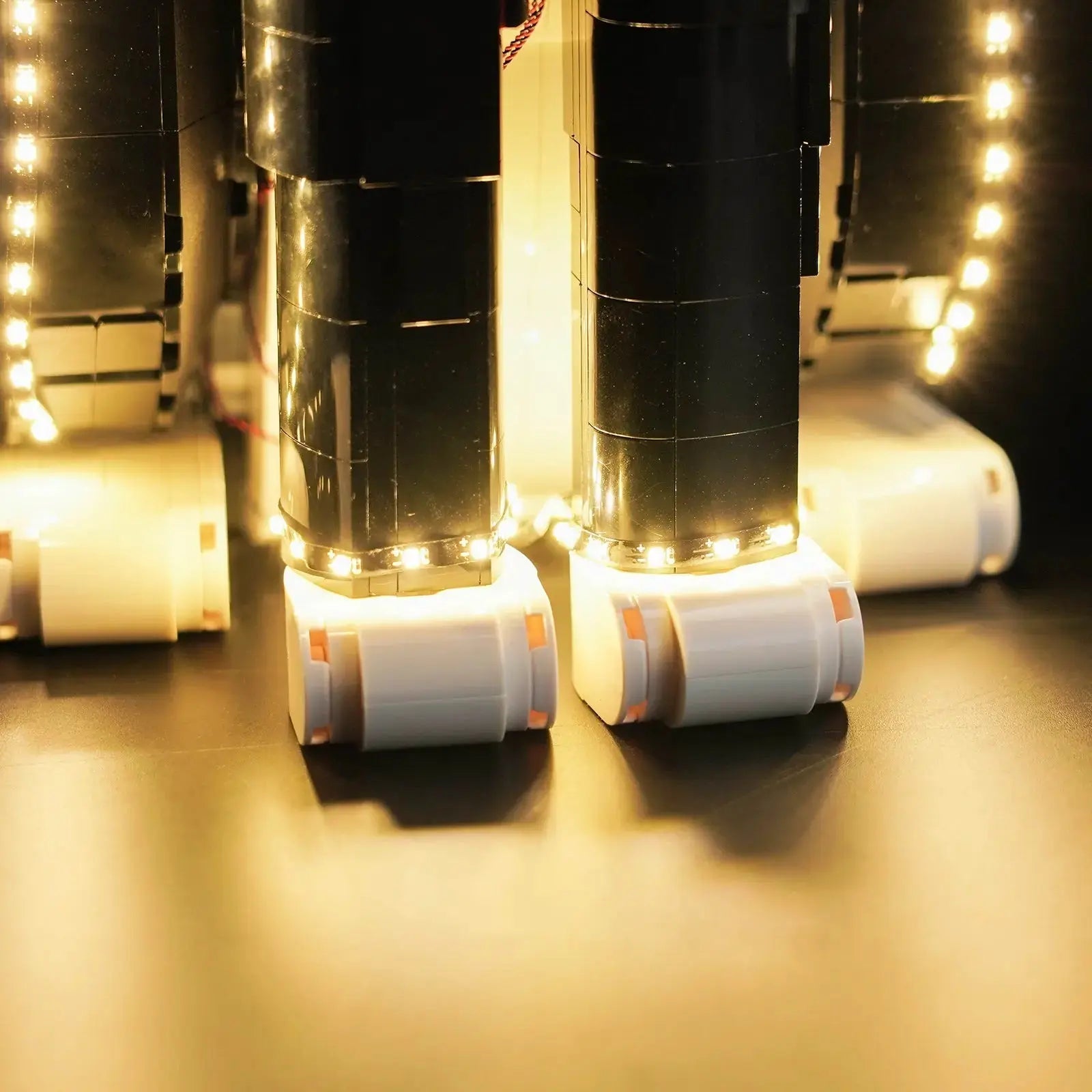 LEGO Ideas Tuxedo Cat #21349 lit up - front angle