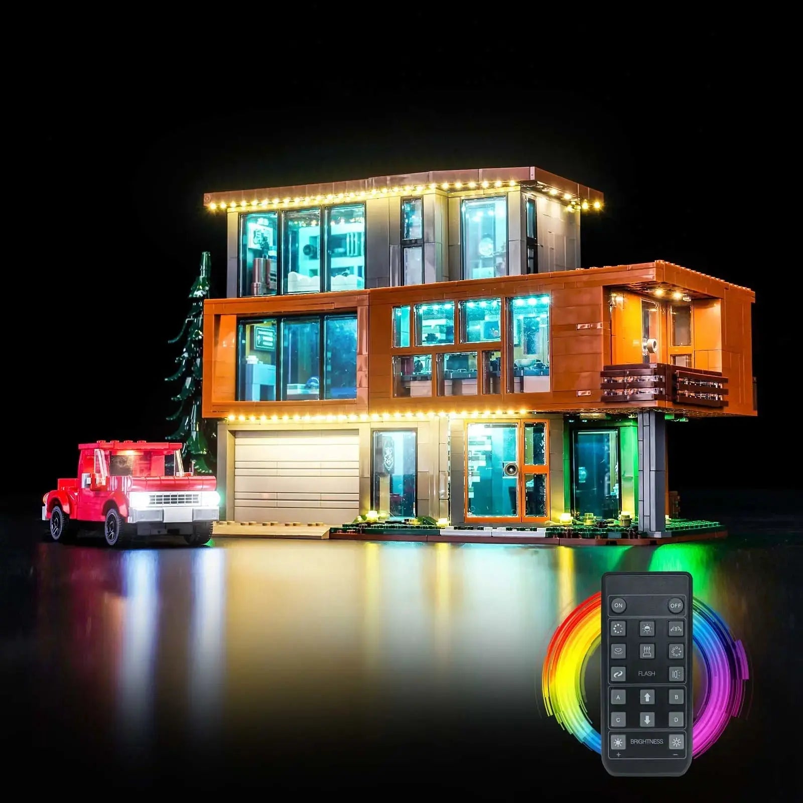 LEGO Ideas Twilight: The Cullen House #21354 with LED lights installed