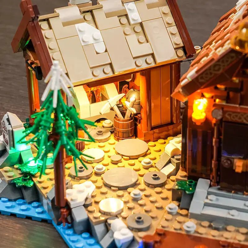light kit for LEGO® Ideas Viking Village #21343, display lighting in a dark room